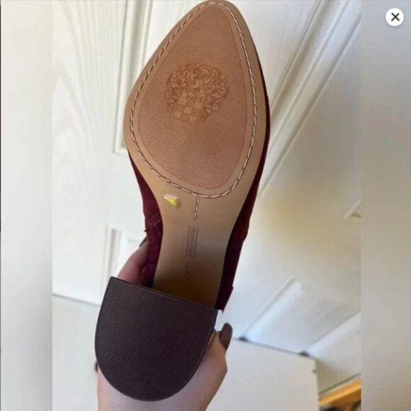 NWT Vince Camuto Burgundy Suede Block Heel Booties – Enverna Size 6.5 - Picture 4 of 7